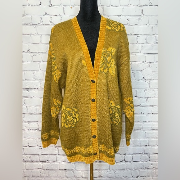 VIRIATO MOHAIR BLEND GRANDPA STYLE CARDIGAN SWEATER SIZE Large/X-LARGE - Picture 1 of 12